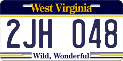 WV license plate 2JH048