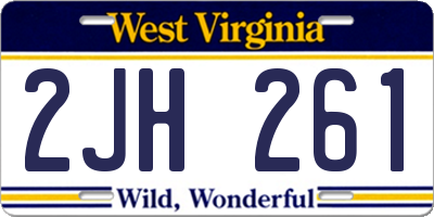 WV license plate 2JH261