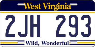 WV license plate 2JH293