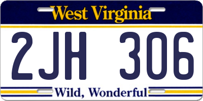 WV license plate 2JH306