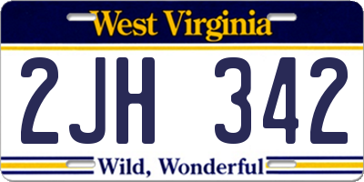 WV license plate 2JH342