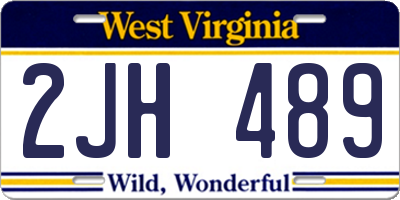 WV license plate 2JH489