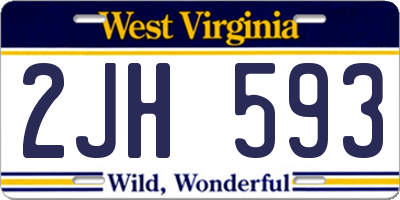 WV license plate 2JH593