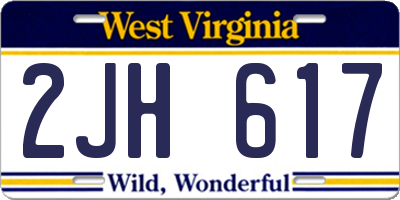 WV license plate 2JH617