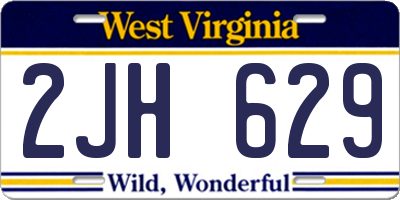WV license plate 2JH629