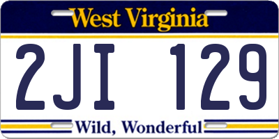 WV license plate 2JI129