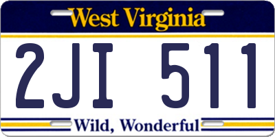 WV license plate 2JI511