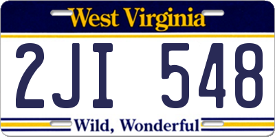 WV license plate 2JI548