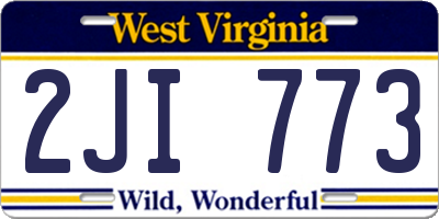 WV license plate 2JI773