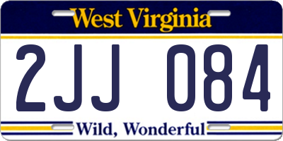 WV license plate 2JJ084