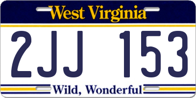 WV license plate 2JJ153