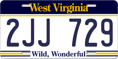 WV license plate 2JJ729