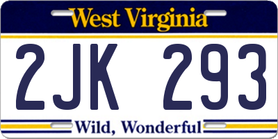 WV license plate 2JK293