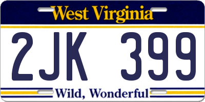 WV license plate 2JK399