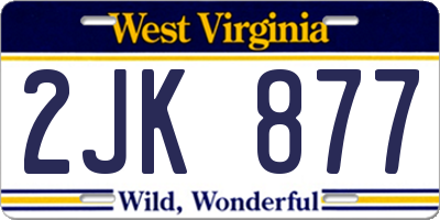 WV license plate 2JK877