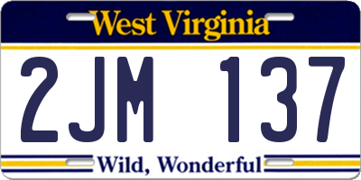 WV license plate 2JM137
