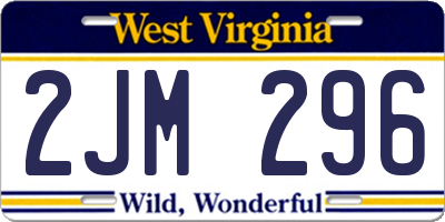 WV license plate 2JM296