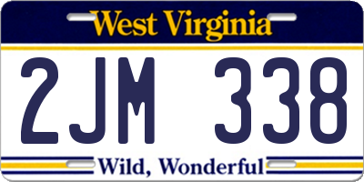 WV license plate 2JM338