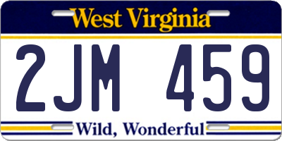 WV license plate 2JM459