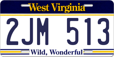 WV license plate 2JM513