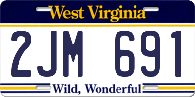 WV license plate 2JM691