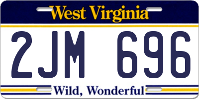 WV license plate 2JM696