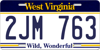 WV license plate 2JM763