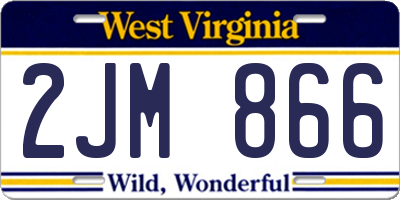 WV license plate 2JM866