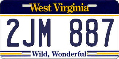 WV license plate 2JM887