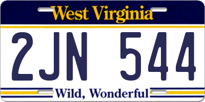 WV license plate 2JN544