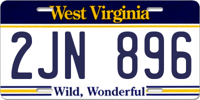 WV license plate 2JN896