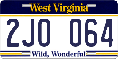 WV license plate 2JO064