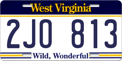 WV license plate 2JO813