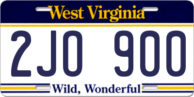 WV license plate 2JO900