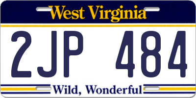 WV license plate 2JP484