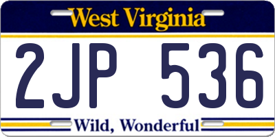 WV license plate 2JP536
