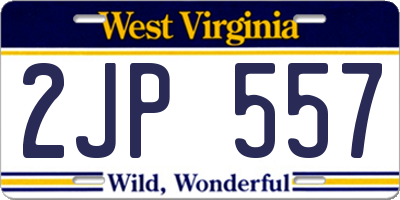 WV license plate 2JP557