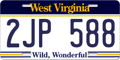 WV license plate 2JP588