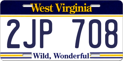 WV license plate 2JP708