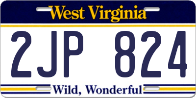 WV license plate 2JP824