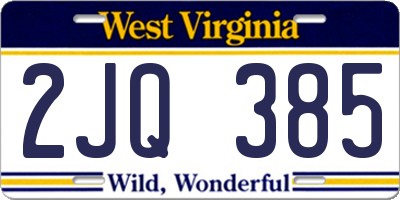 WV license plate 2JQ385