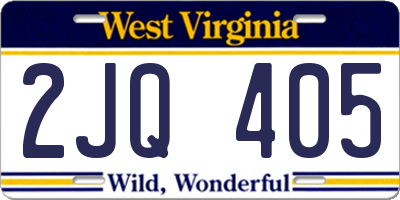 WV license plate 2JQ405