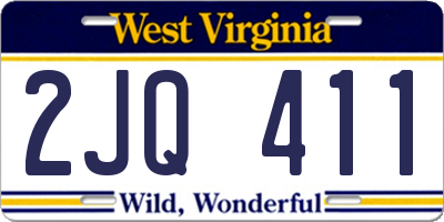 WV license plate 2JQ411
