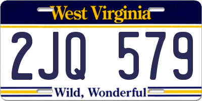 WV license plate 2JQ579
