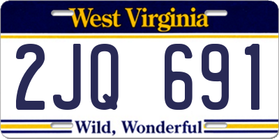 WV license plate 2JQ691