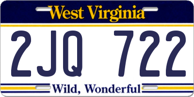 WV license plate 2JQ722