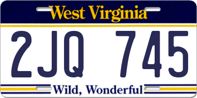 WV license plate 2JQ745