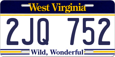 WV license plate 2JQ752
