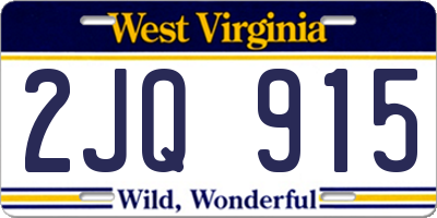 WV license plate 2JQ915