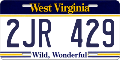 WV license plate 2JR429